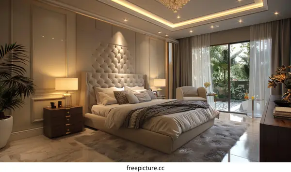 Elegant Bedroom Interior Design Illustration