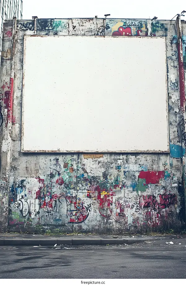 Blank Billboard on Grafitti Wall