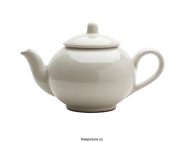 [Transparent Background PNG]White ceramic teapot on white background
