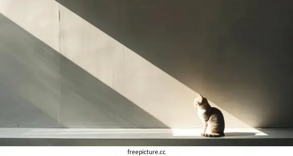 Cat basking in a warm ray of sunlight