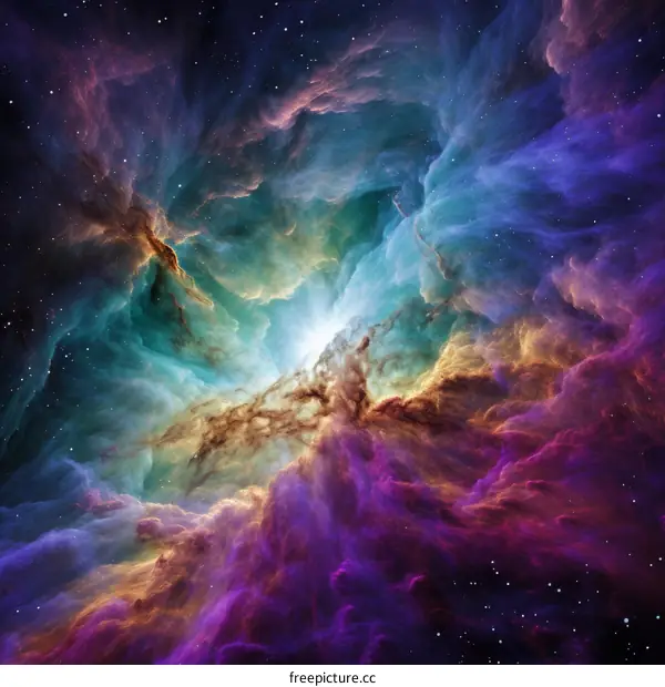 Starry Nebula in Interstellar Medium