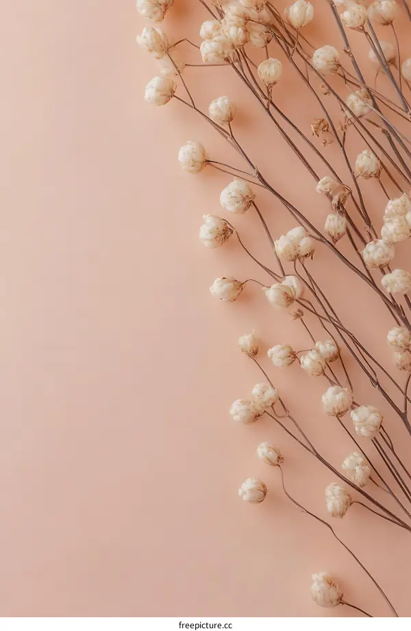 Dried Flowers on a Peach Background