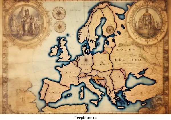 old map of Europe