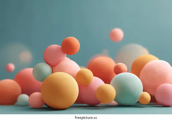 Abstract Colorful Sphere Composition