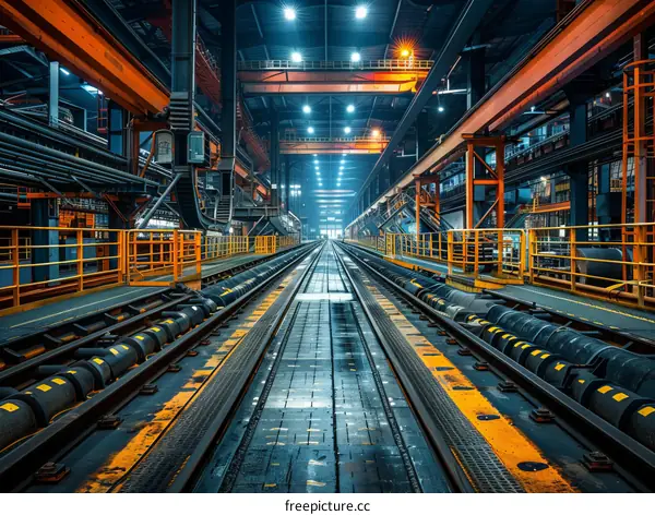 Factory Workshop with Extensive Industrial Equipment