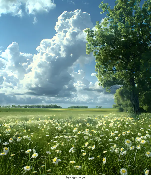 White flowers blooming on a hillside