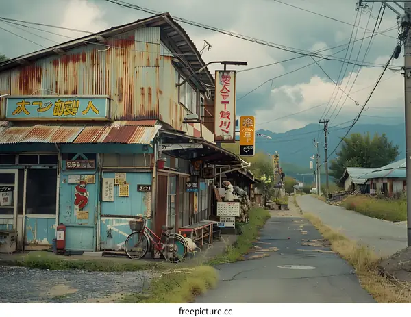 A photo of an abandoned street in Japan