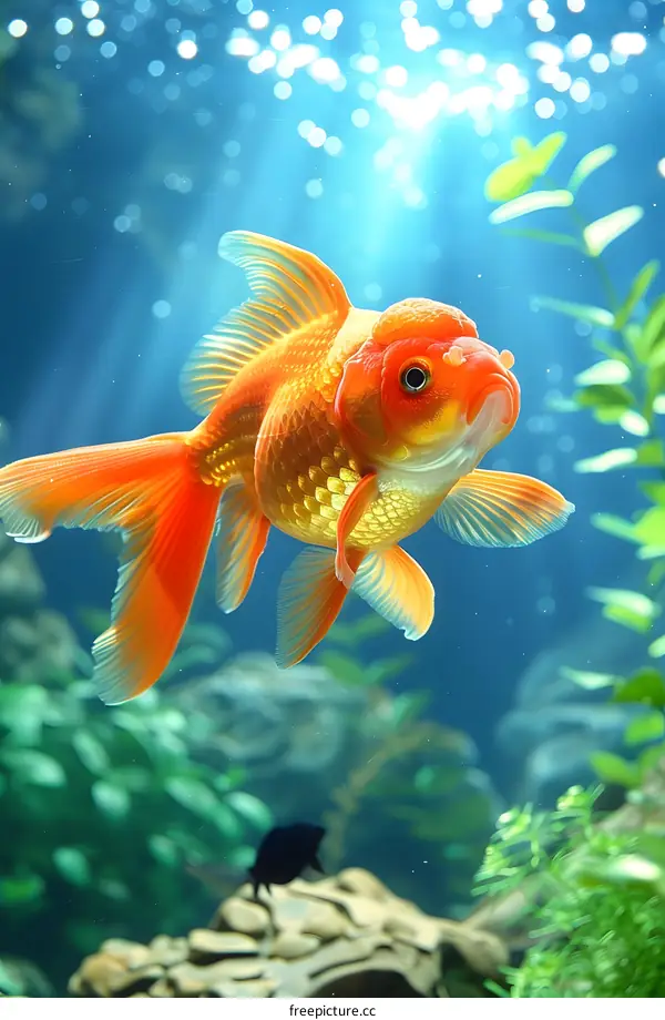 Goldfish Swimming Underwater