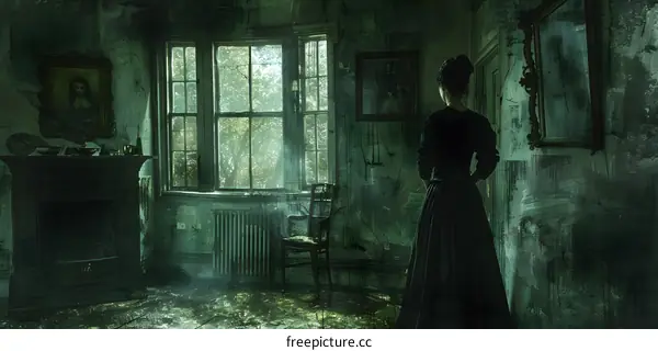 Woman in a Haunted Victorian House