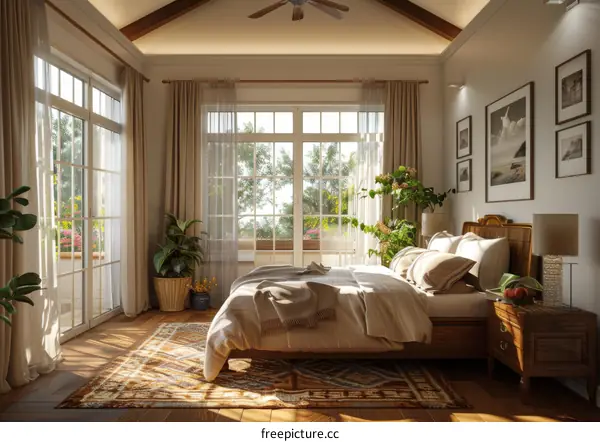 Modern Cozy Bedroom with Lots of Natural Light