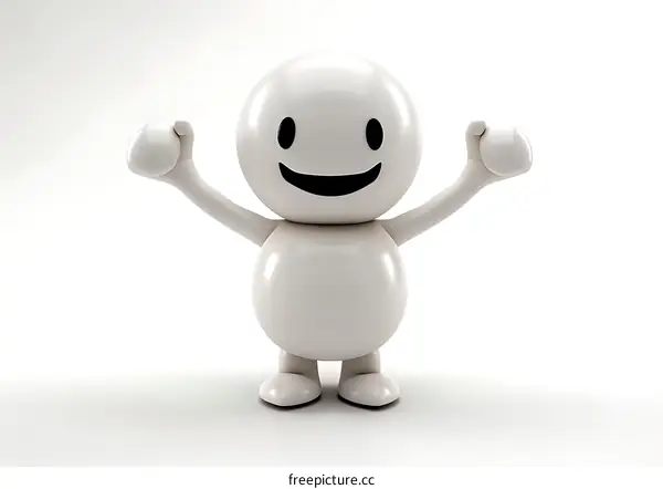 Happy 3D Character Celebrating Success