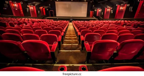 Empty Red Seats In A Movie Theater