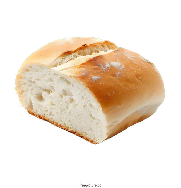 [Transparent Background PNG]Freshly Baked Loaf of White Bread