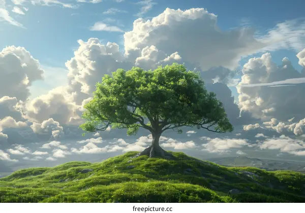 Lonely Tree in the Grassland