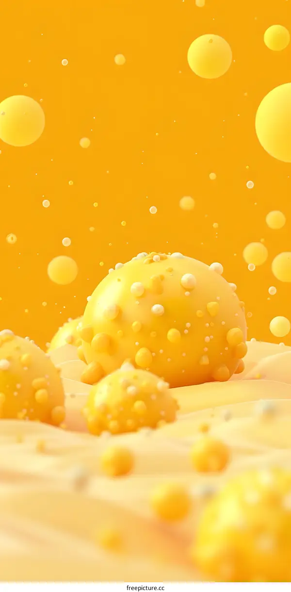 Abstract Yellow 3D Sphere Background