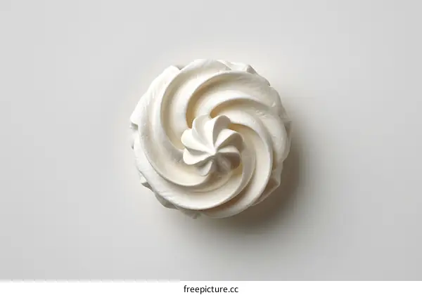 Single Meringue Cookie on White Background