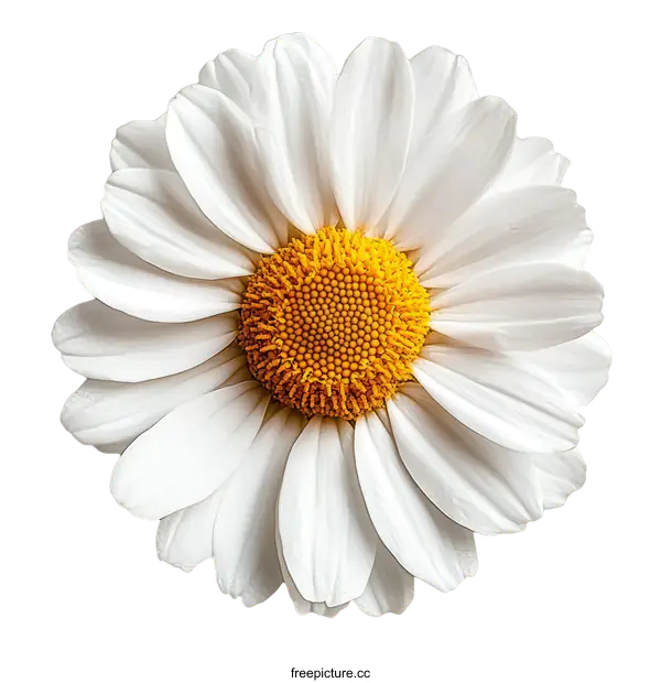 [Transparent Background PNG]Closeup of a Beautiful White Daisy