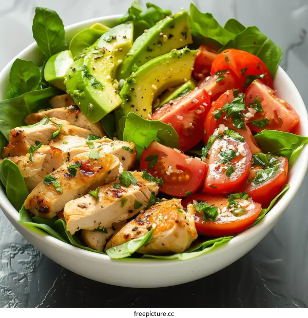 Grilled Chicken Breast with Avocado & Tomato Salad: Healthy & Delicious