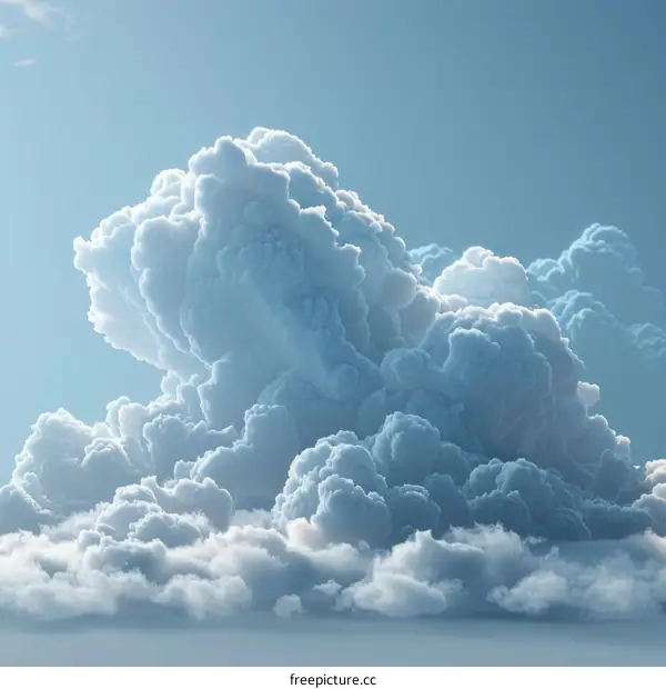 Majestic Cumulus Clouds Against a Pale Sky