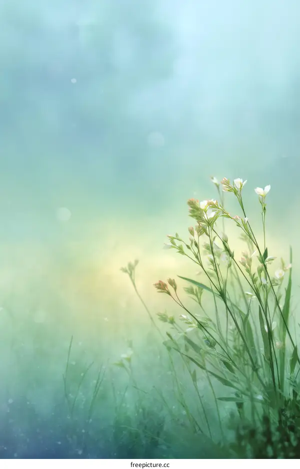 Misty Meadow Flowers in Soft Pastel Colors