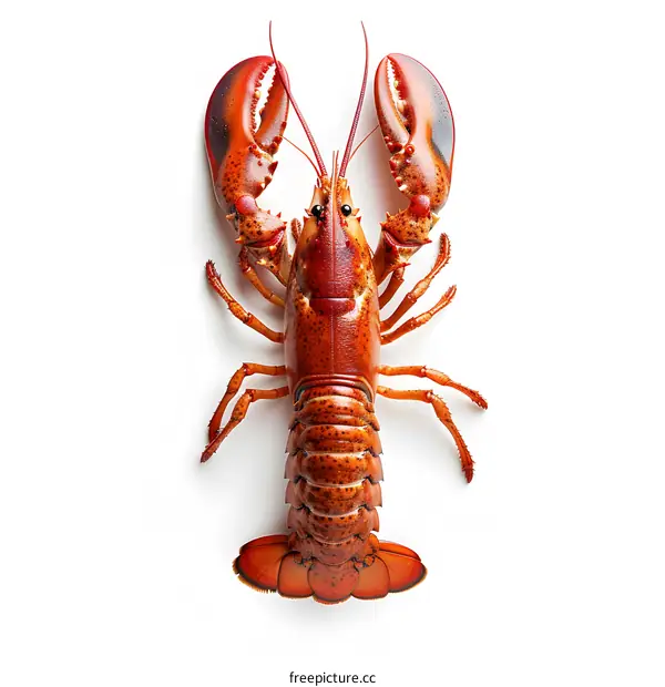 Cooked Lobster on White Background