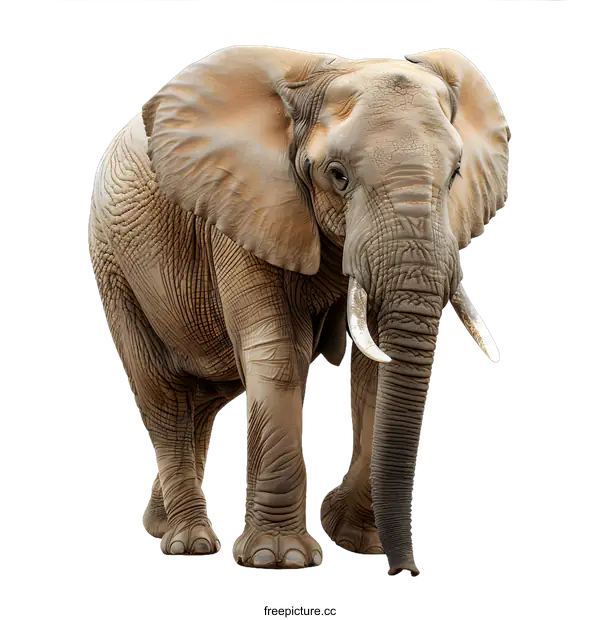 [Transparent Background PNG]African elephant isolated on white background