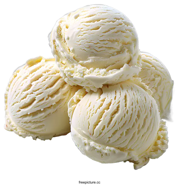 [Transparent Background PNG]Scoops of vanilla ice cream