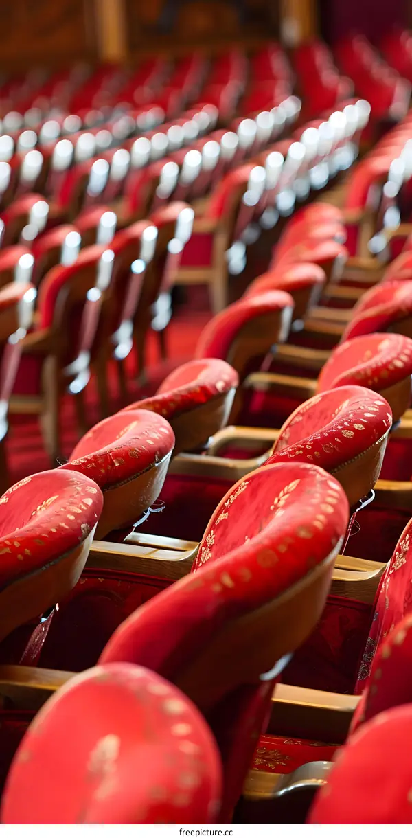 Red Velvet Seats in a Theater Auditorium