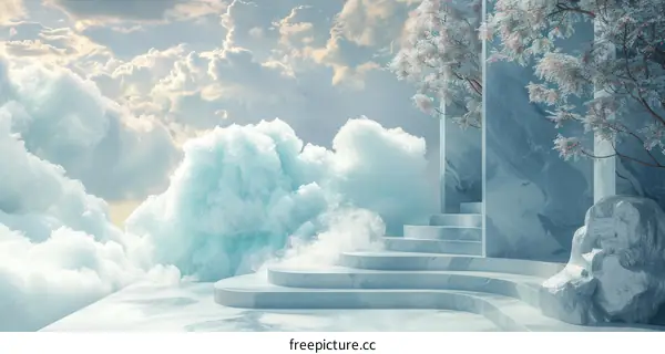 Cloud-Touched Marble Stairway to Heaven