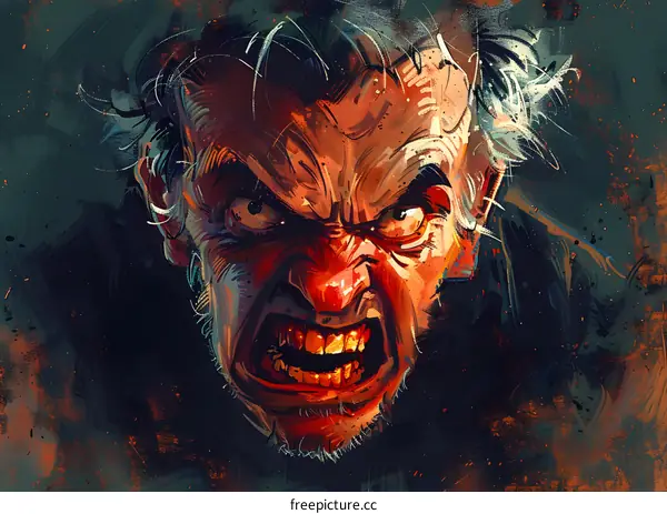 red face man portrait