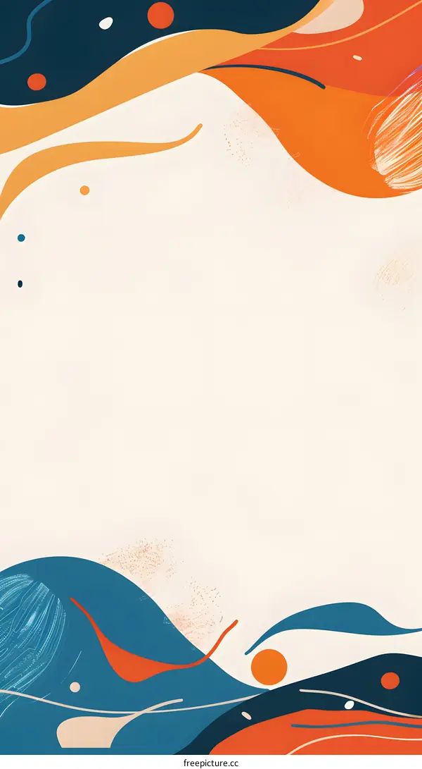 Abstract Background With Orange Blue And White Colors