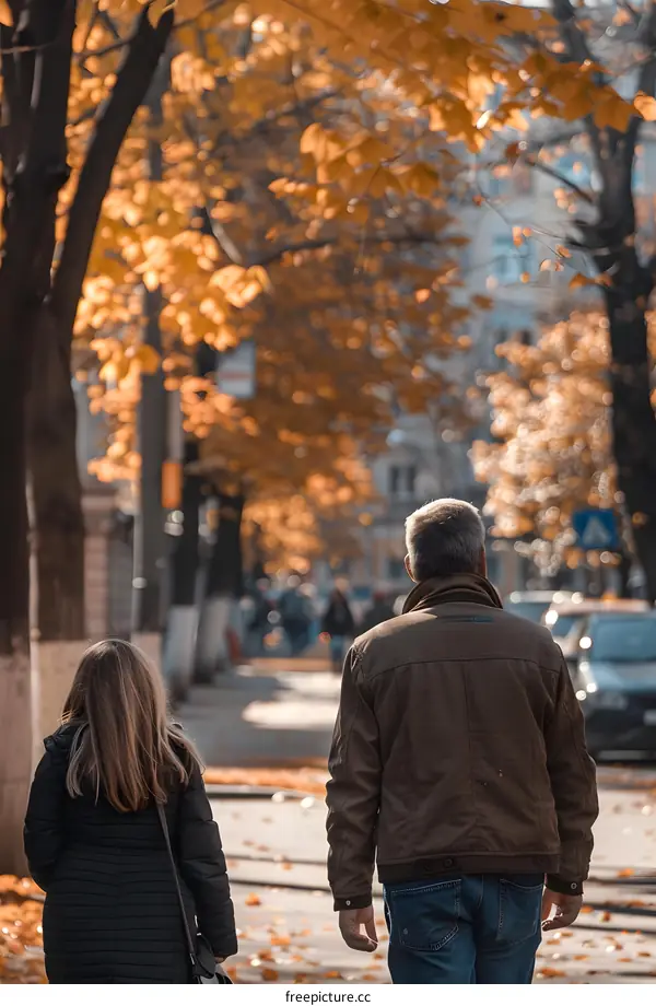 Couple Walking in Autumn