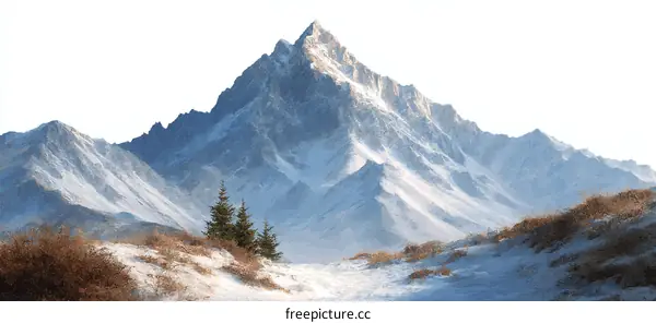 Majestic Snowy Mountain Landscape