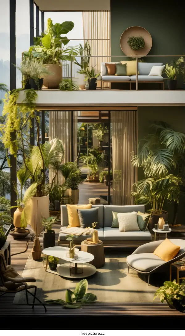 Indoor Garden Design With Modern Furnishings