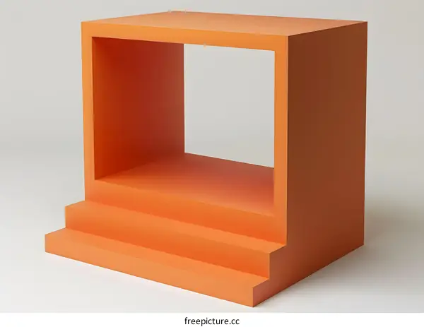 Orange Abstract Minimalist 3D Geometric Shapes  Product Display Stand Shelf