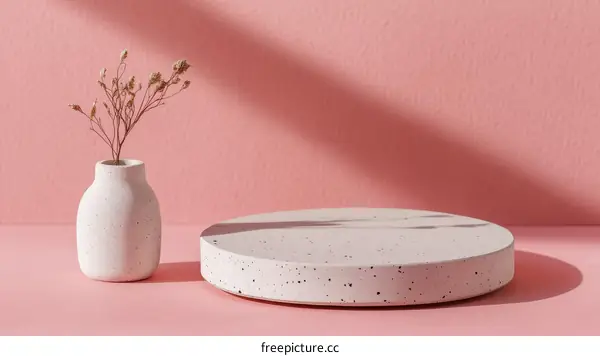 Pink Background Minimalist Vase and Display