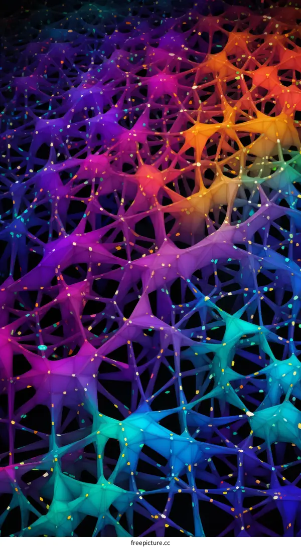 Colorful 3D structure with a starry background