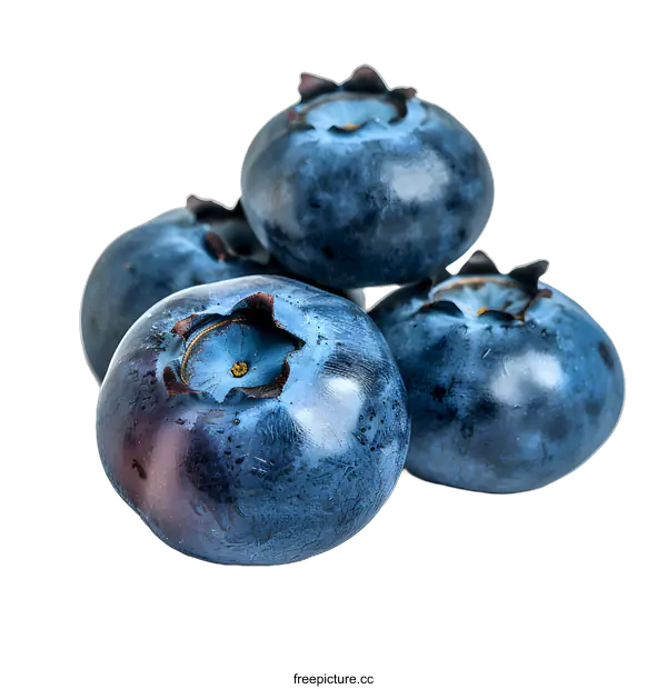 [Transparent Background PNG]Blueberries close up