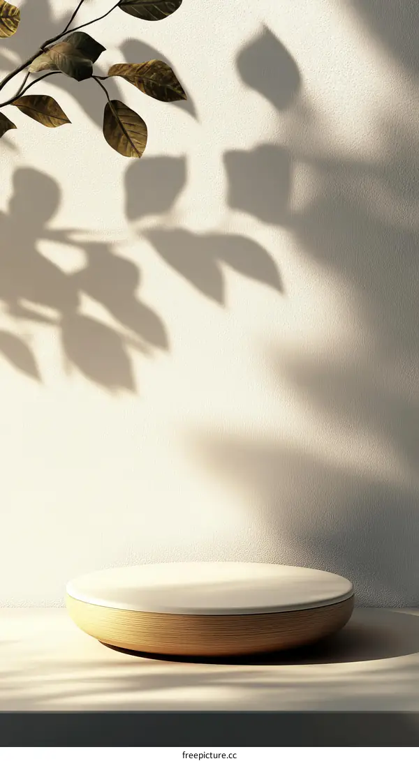 Empty Wooden Display Podium with Natural Light