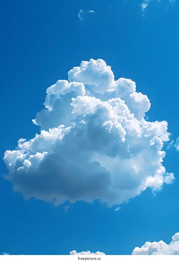 White Fluffy Cloud Against A Blue Sky