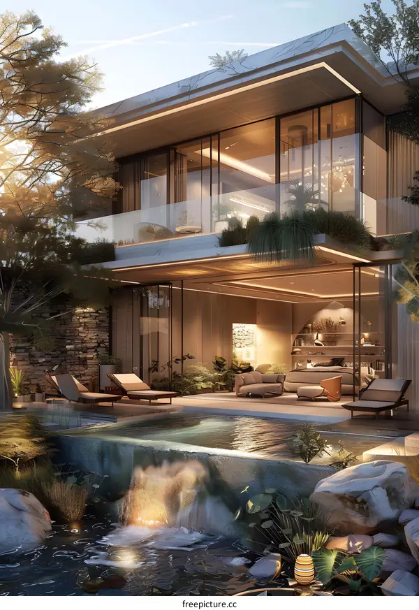 A Modern House Blends into Nature