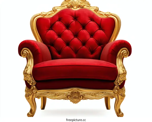 Luxury Red Velvet Throne Chair