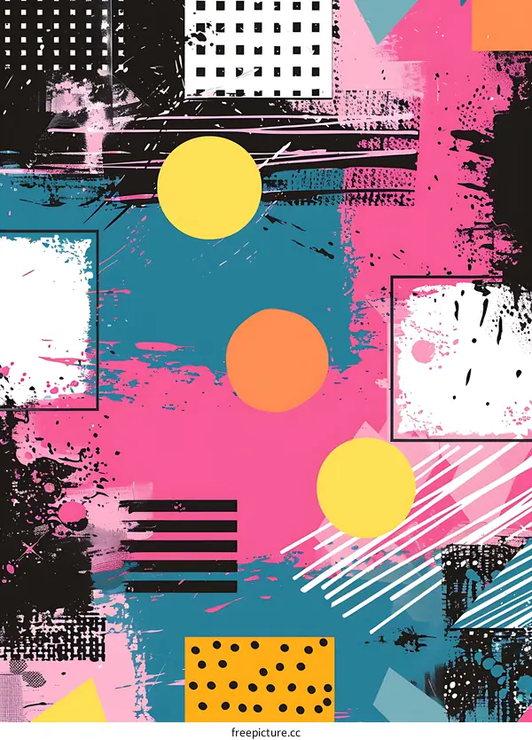 Abstract Geometric Shapes with Grunge Background