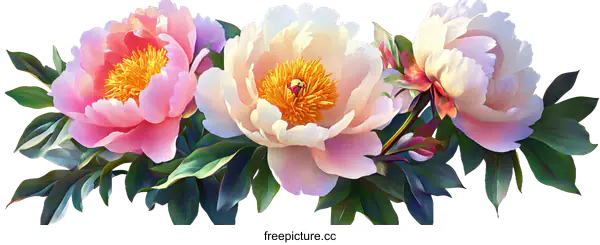 [Transparent Background PNG]Beautiful Floral Arrangement of Peonies