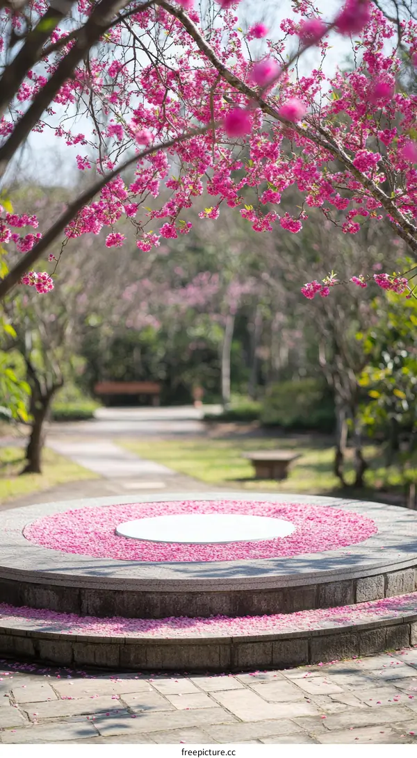 Pink Cherry Blossom Garden Stage