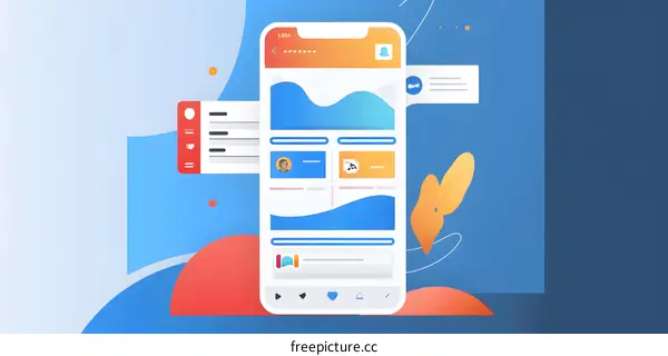 Modern Mobile App Interface Design With Colorful Background