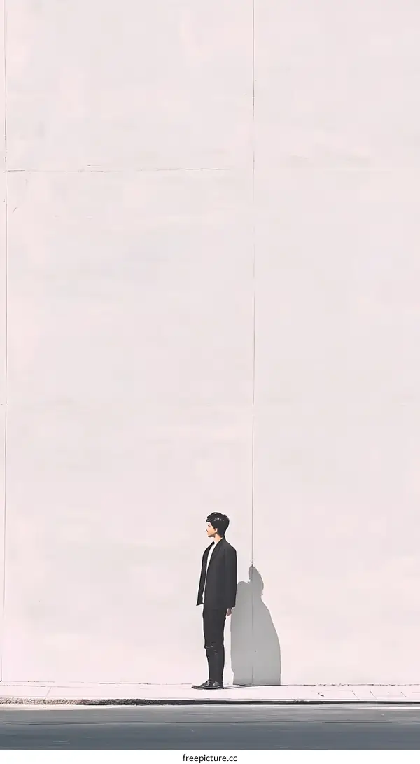 Man in Black Suit Standing in Front of White Wall