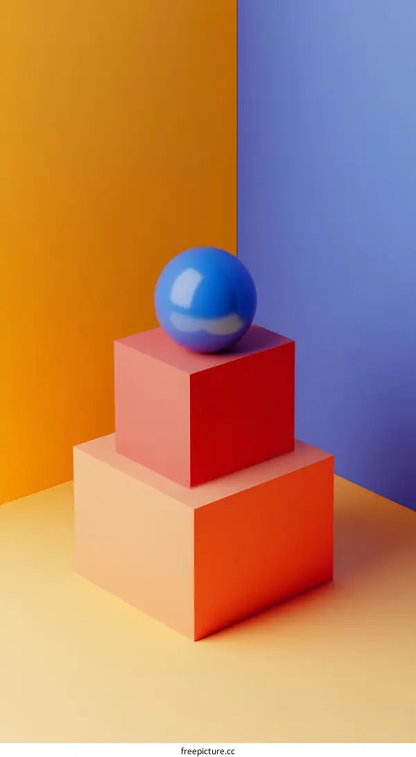 Abstract Minimalist Geometric Shapes with Vibrant Colors