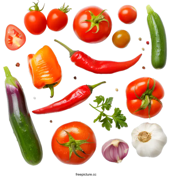 [Transparent Background PNG]Fresh Vegetables Collection on White Background