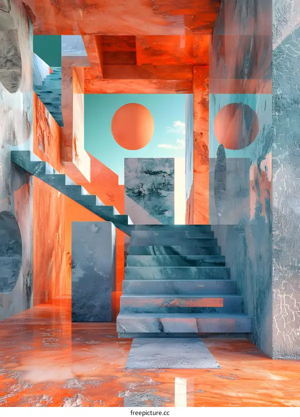 Architectural Staircase in Geometric Symmetry